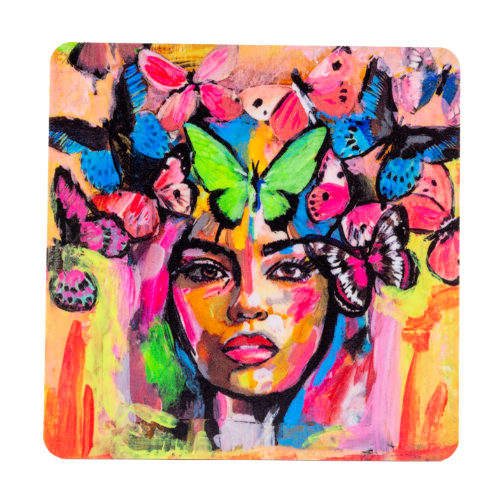 Coming back to life Glasuntersetzer 9x9 cm - Multi - Carolina Gynning