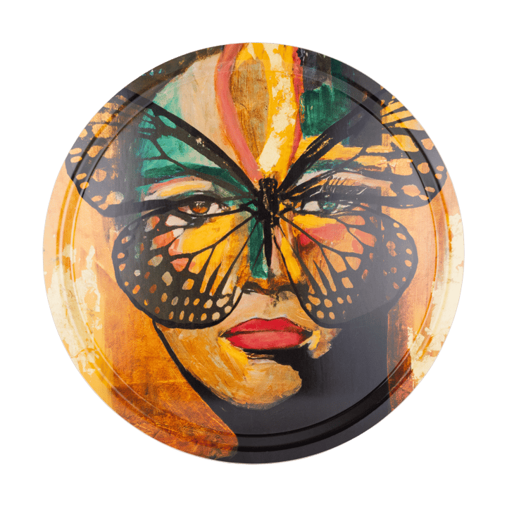 Golden Butterfly Tablett Ø46 cm - Orange-black - Carolina Gynning