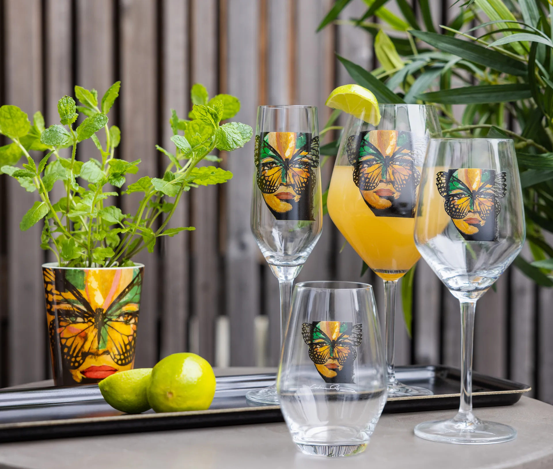 Golden Butterfly Tumbler-Glas 35cl, Clear Carolina Gynning