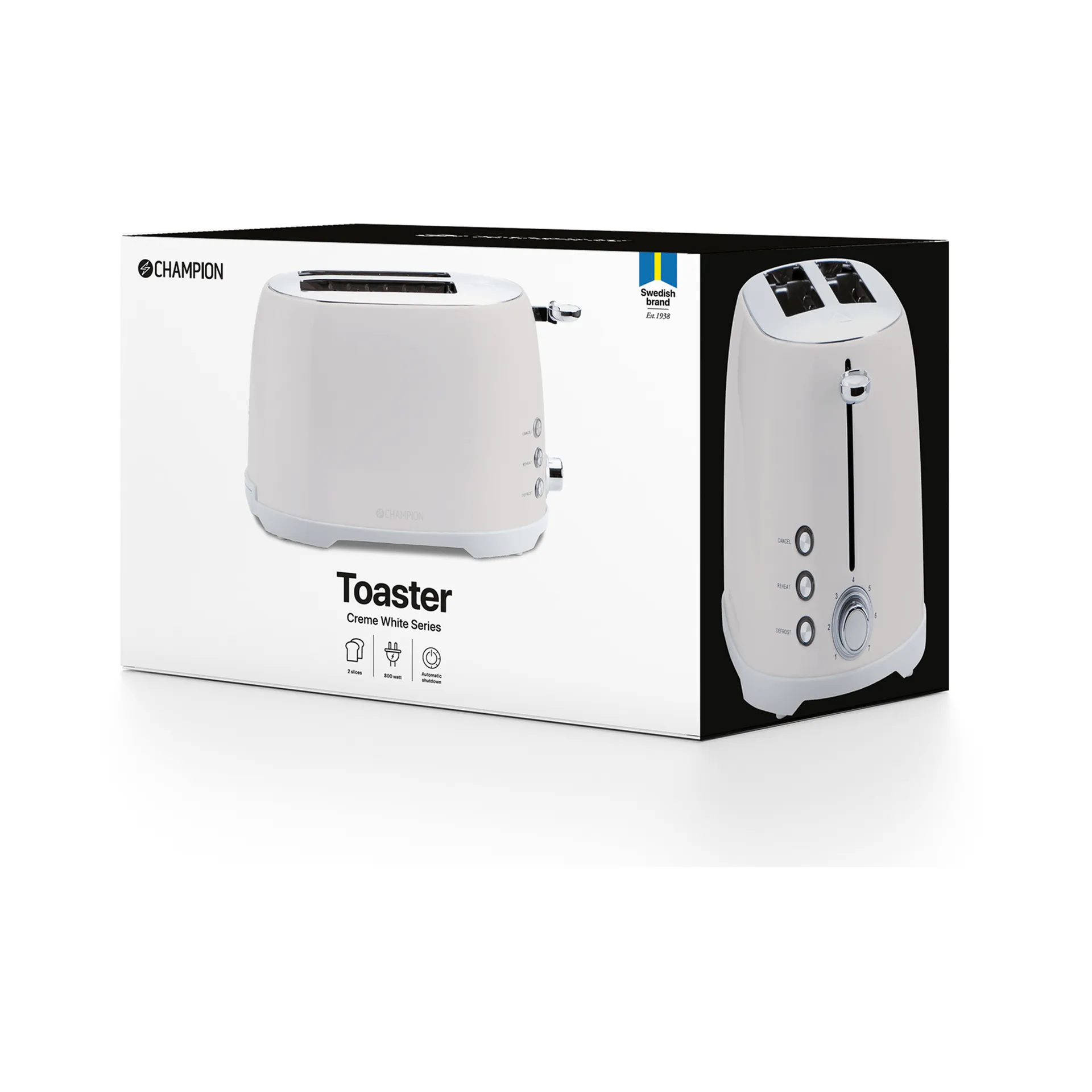 Champion Creme White Toaster für 2 Scheiben, Beige Champion