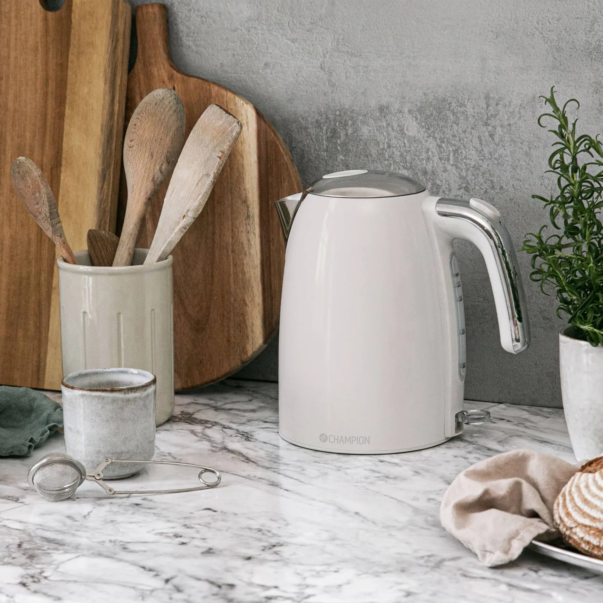 Champion Creme White Wasserkocher, Beige, 1,7 l Champion