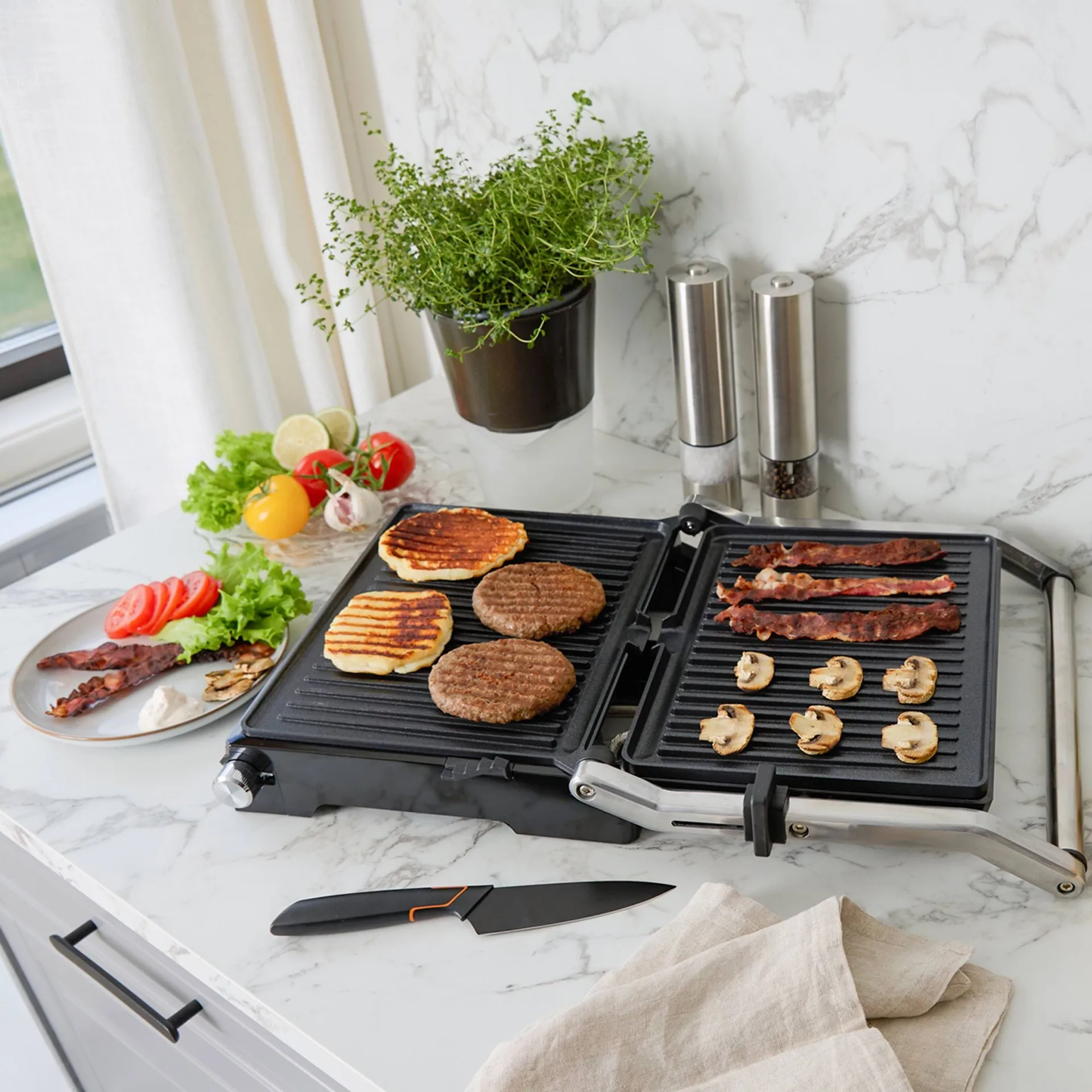 Champion Pro Health Panini-Grill, Edelstahl Champion