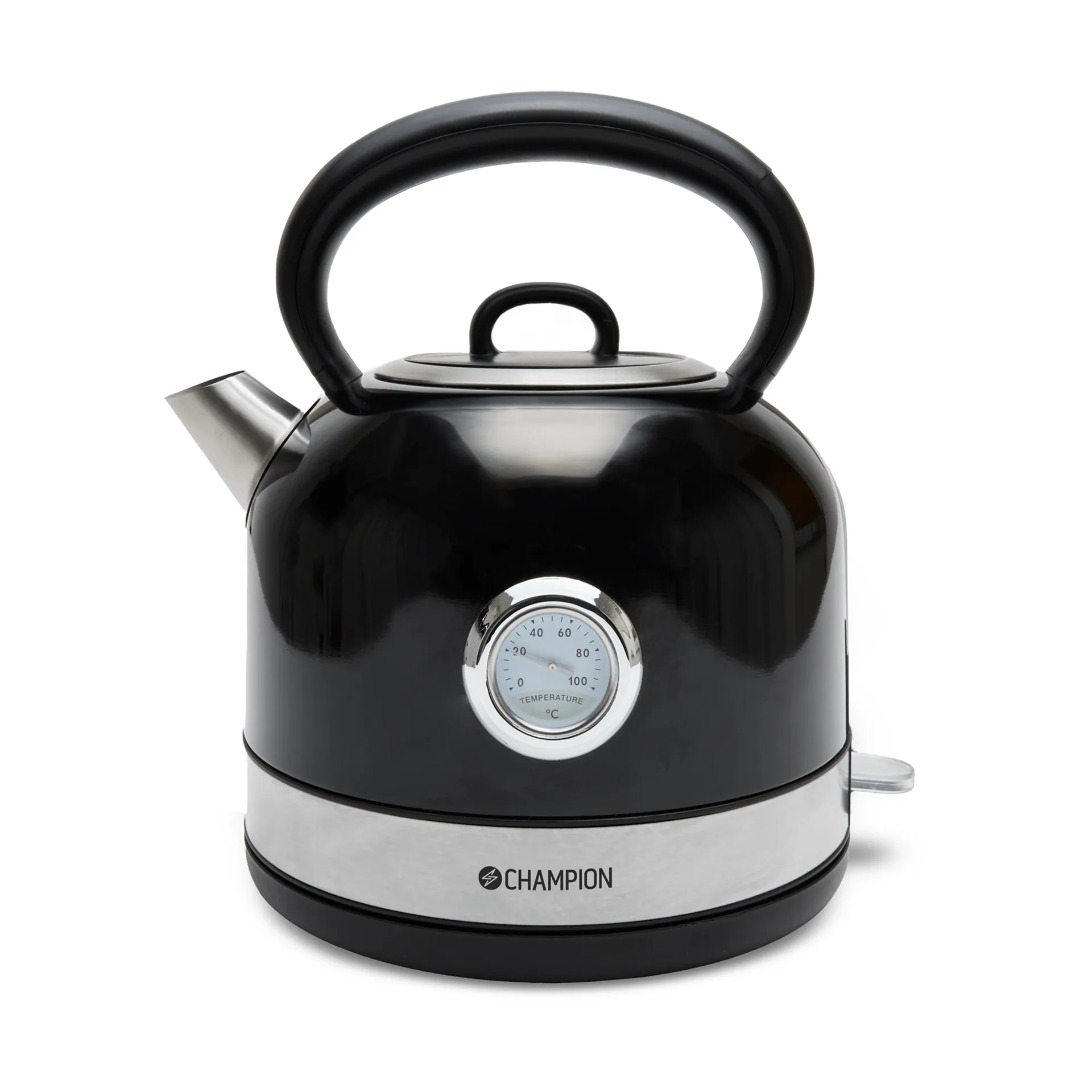 Champion Retro Wasserkocher, Schwarz, 1,7 l Champion