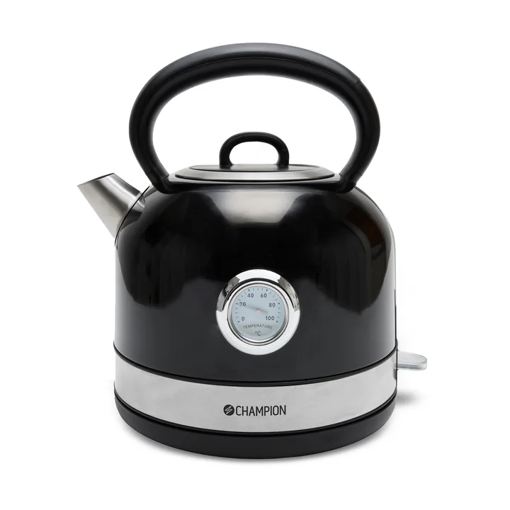 Champion Retro Wasserkocher - Schwarz, 1,7 l - Champion