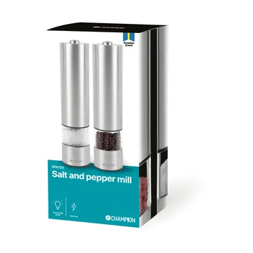 Champion SPK100 Salz- und Pfeffermühlen-Set - Edelstahl - Champion