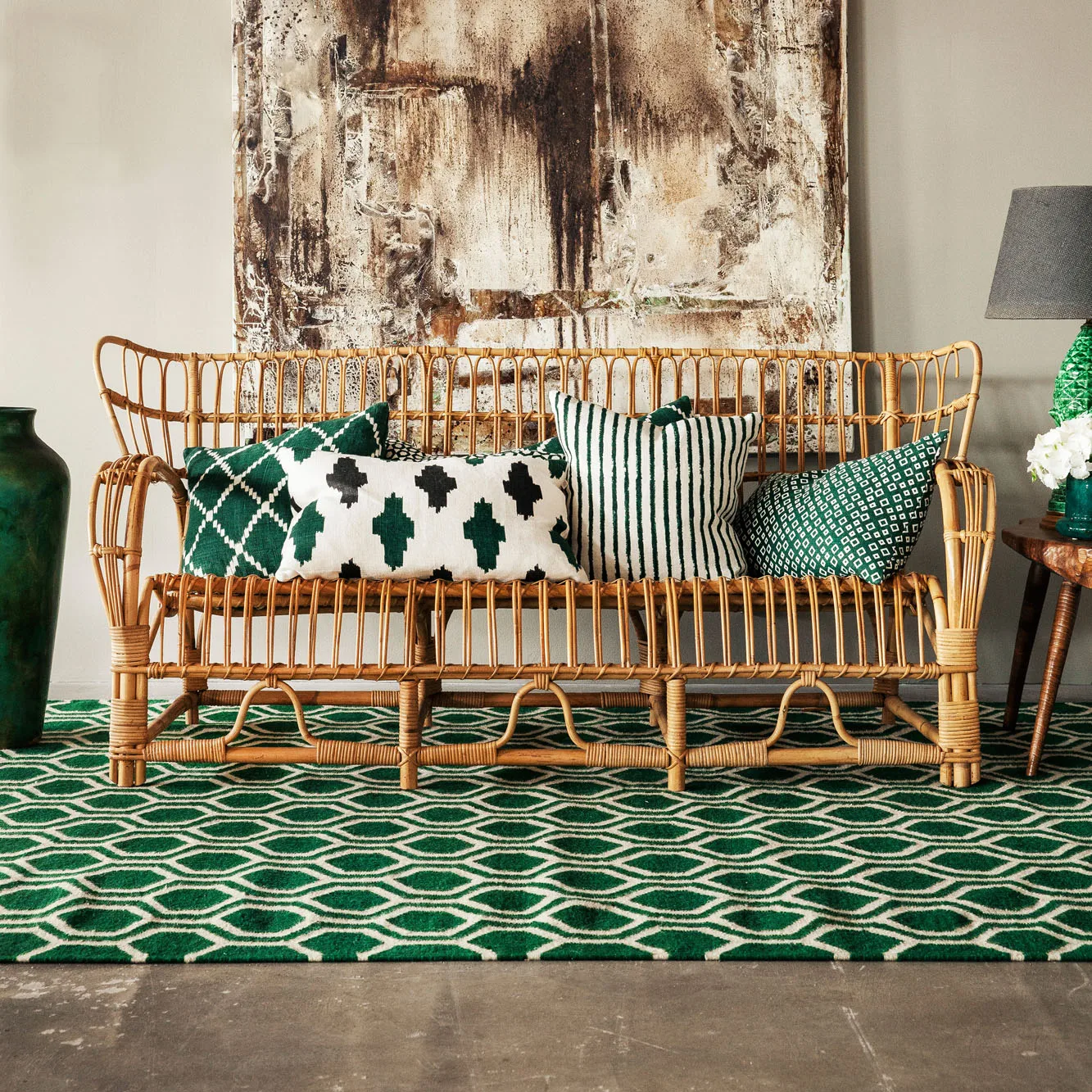 Varanasi Teppich 180 x 272cm, Green-off white Chhatwal & Jonsson