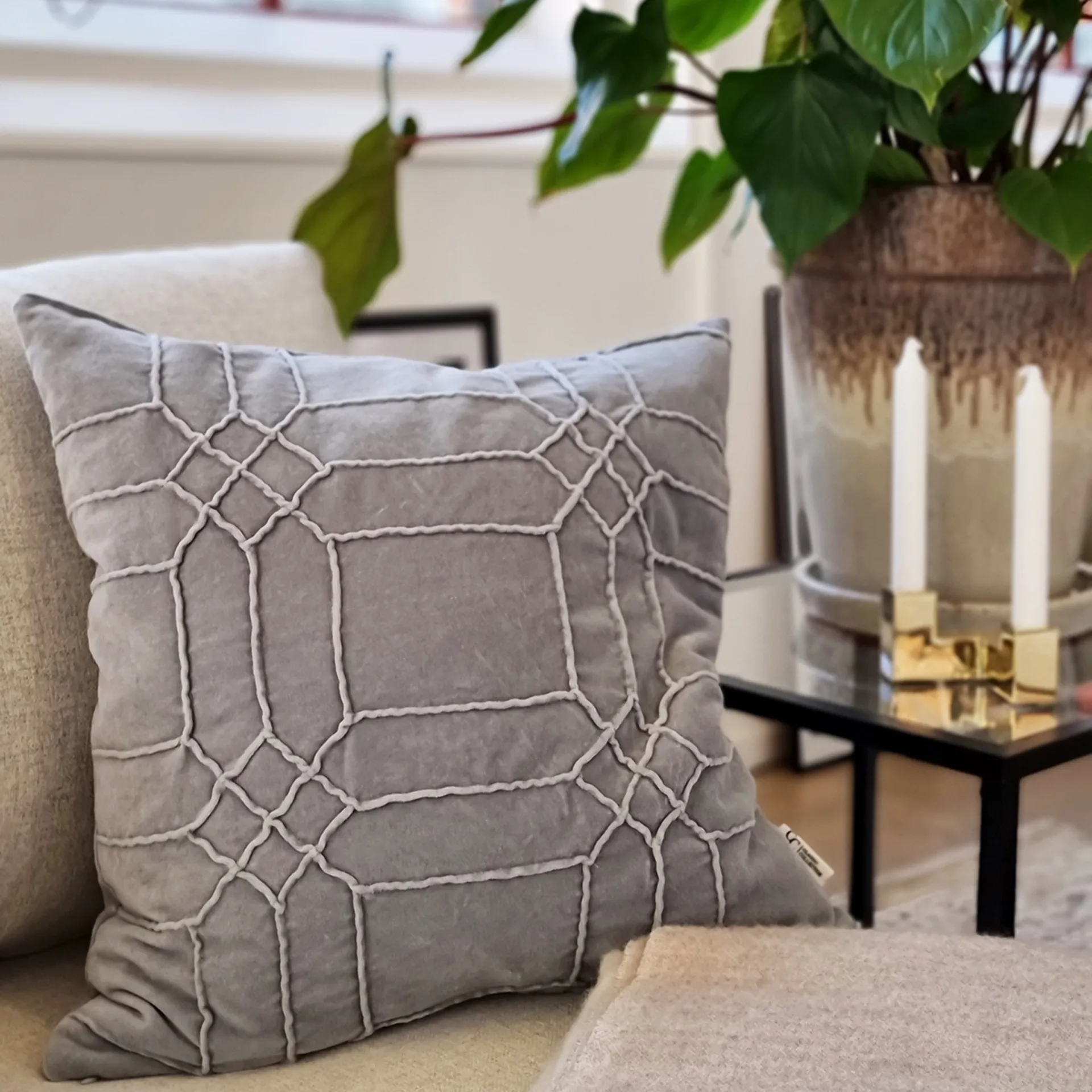 Delhi Kissenbezug 50 x 50cm, Slate grey Classic Collection