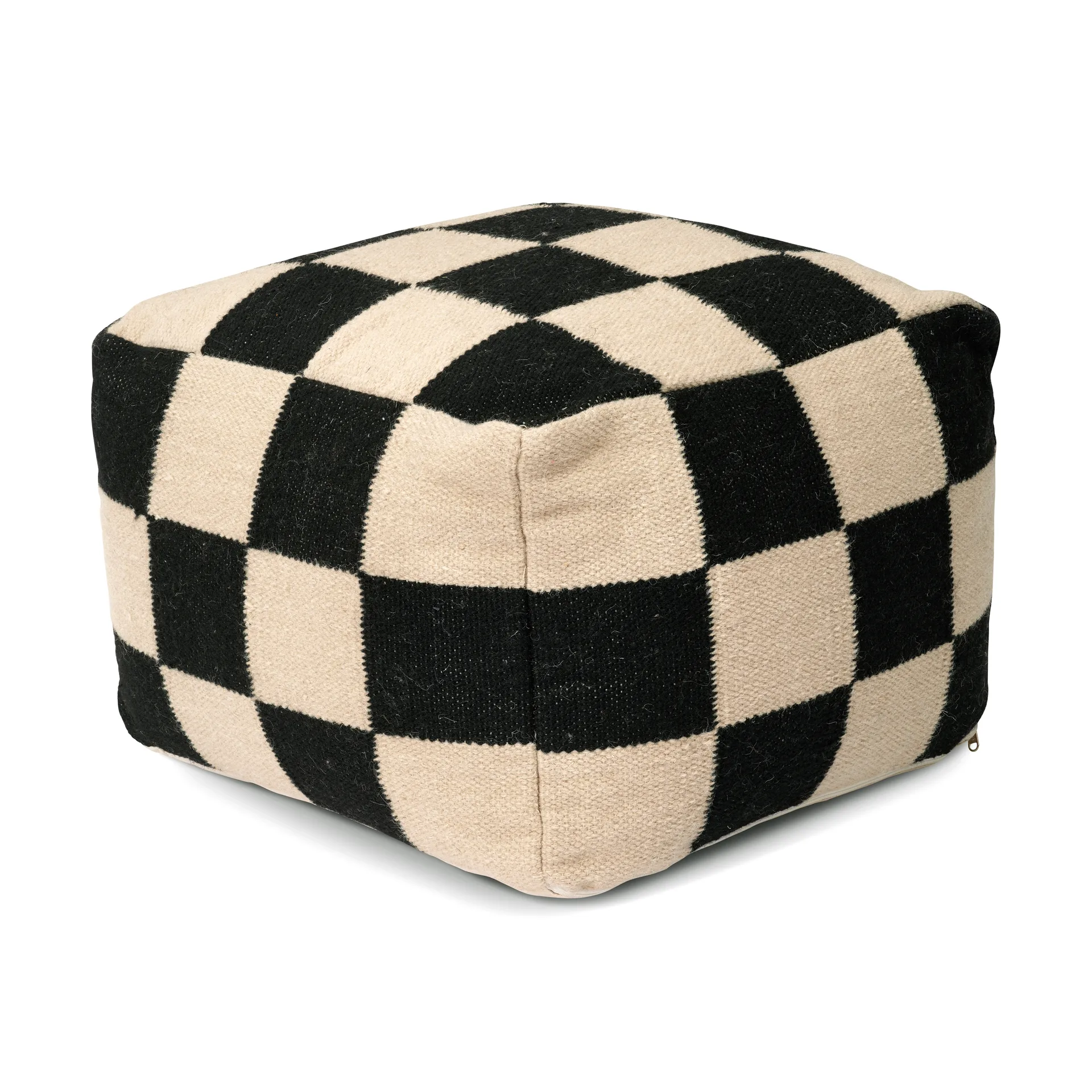 Square Pouf 50x50 cm, Schwarz-natur Classic Collection
