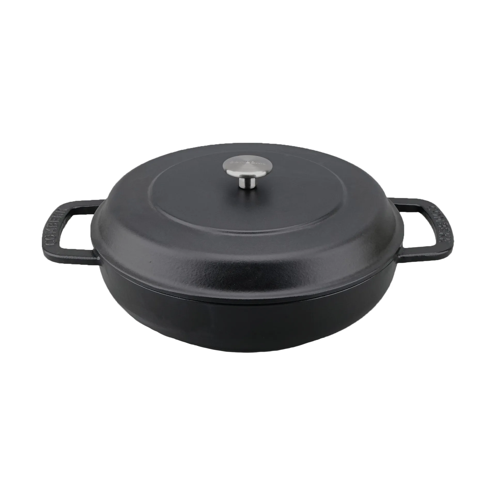 Combekk emaillierte Traktörpfanne Gusseisen Ø28 cm, Black-silver knob Combekk