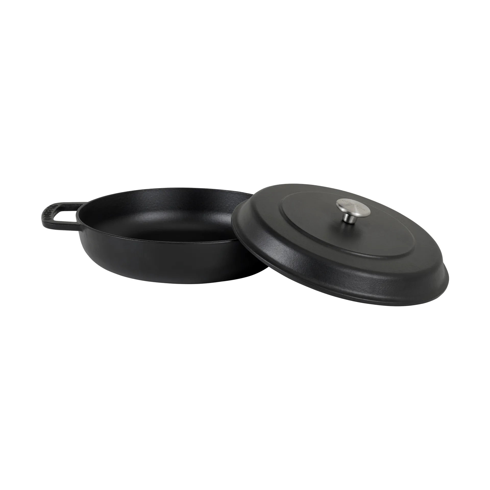 Combekk emaillierte Traktörpfanne Gusseisen Ø28 cm, Black-silver knob Combekk