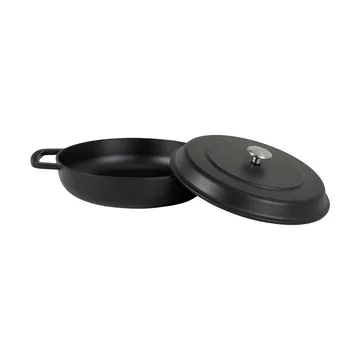 Combekk emaillierte Traktörpfanne Gusseisen Ø28 cm - Black-silver knob - Combekk