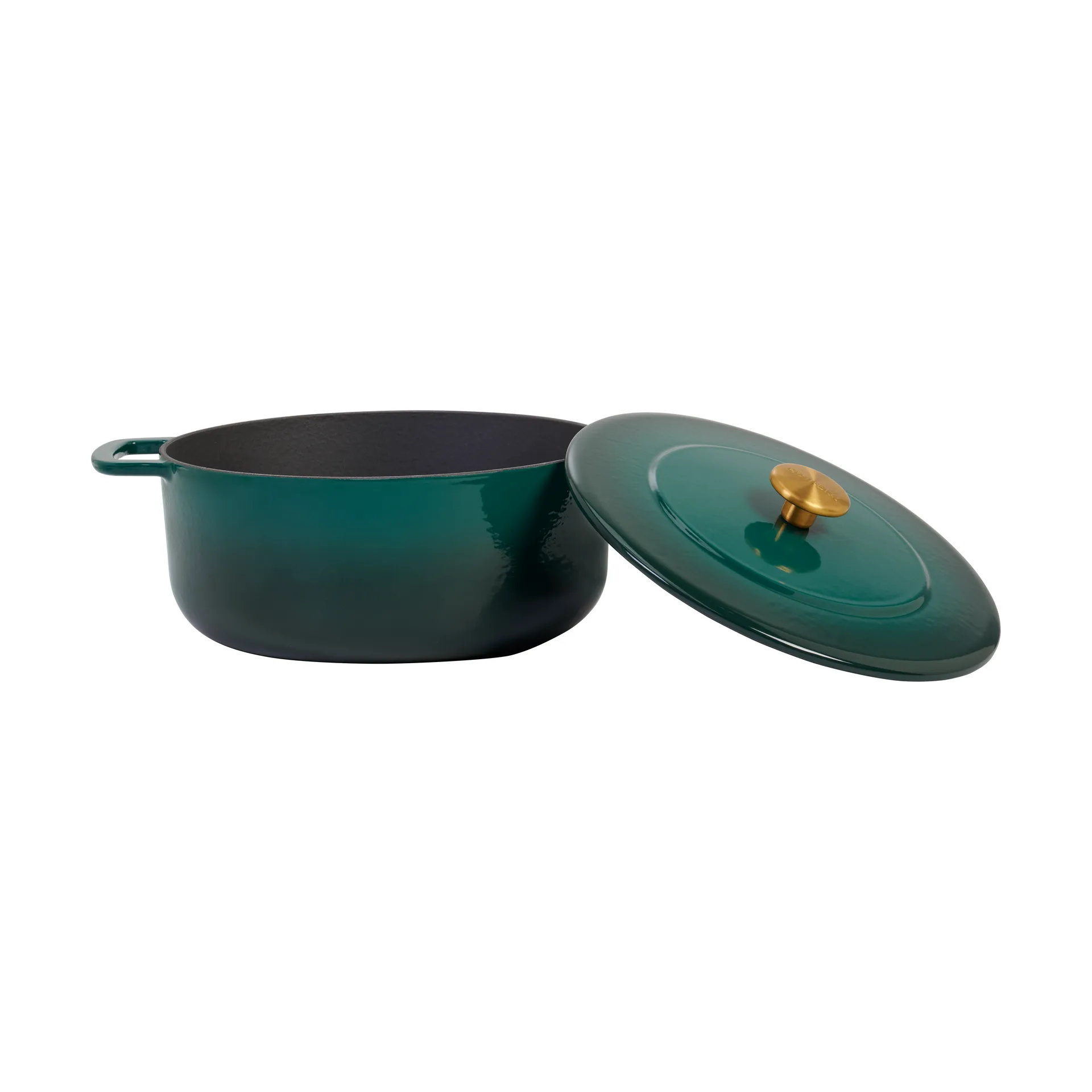 Combekk emaillierter Gusseisentopf Ø24 cm, Holly Green-gold knob Combekk