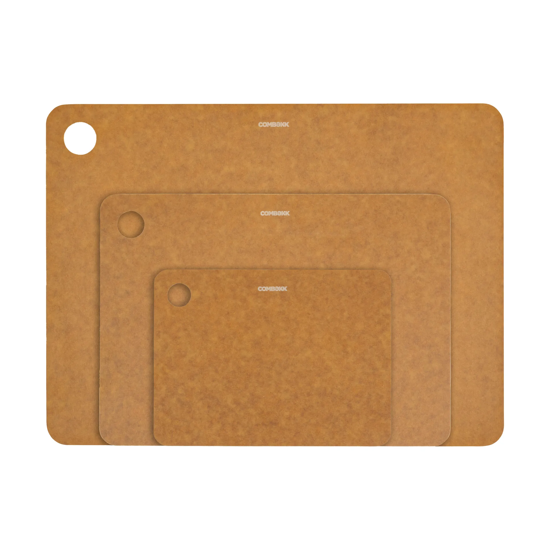 Combekk Schneidebrett Holz 3-teilig, Brown Combekk