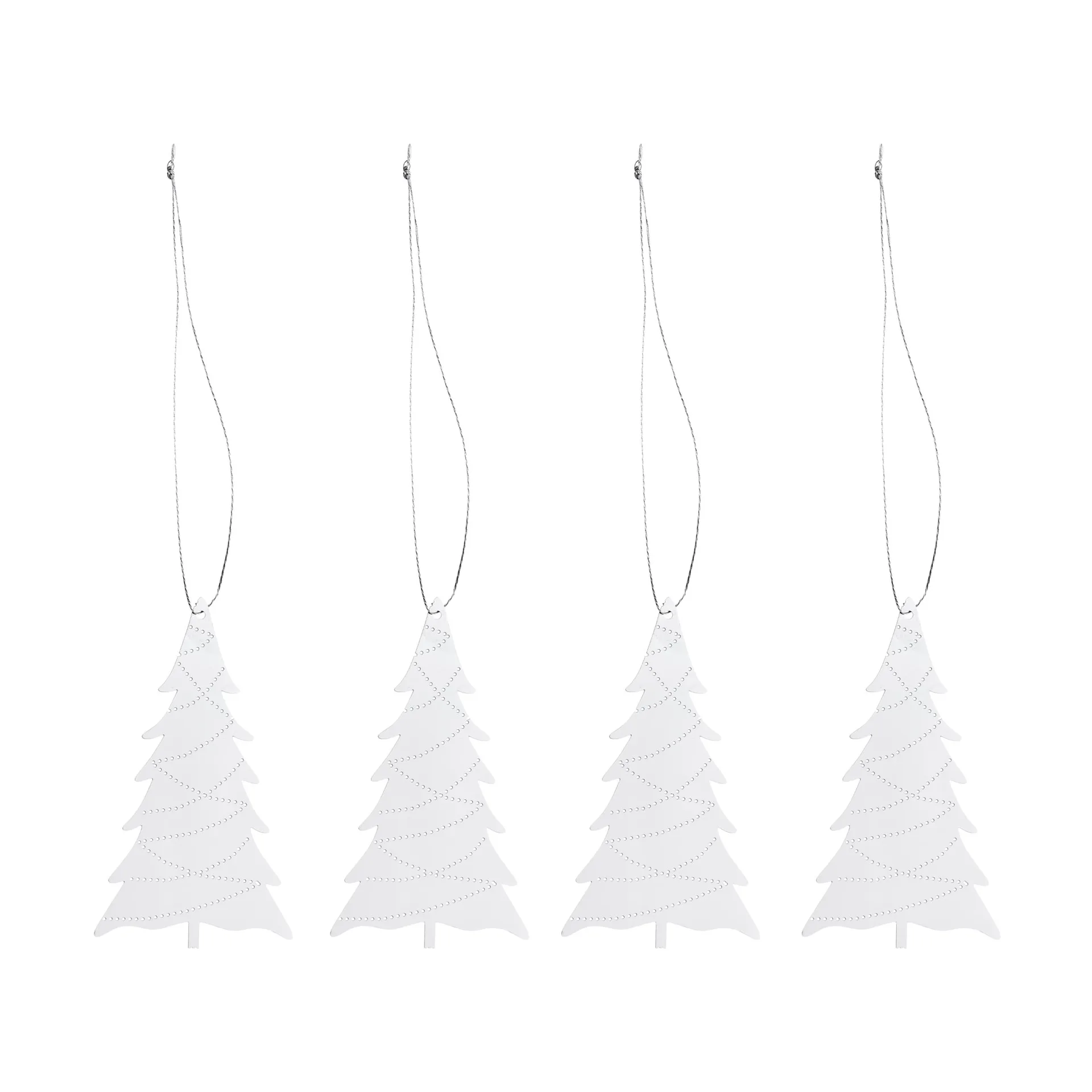 Cooee Weihnachtsanhänger Edelstahl 4er-Pack, Baum Cooee Design