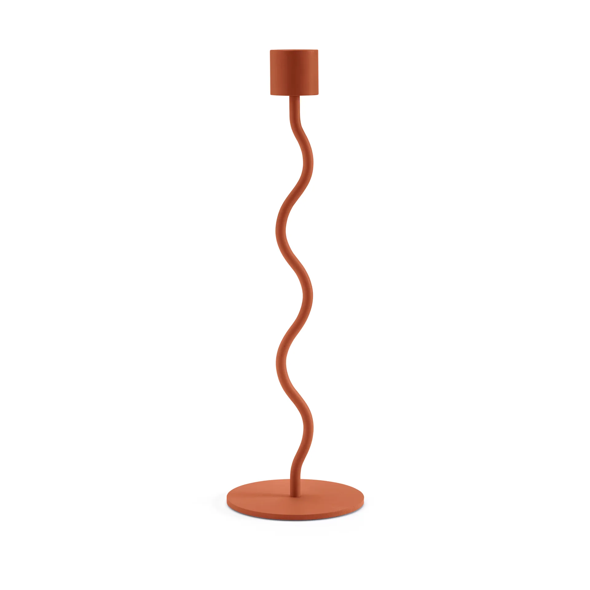 Curved Kerzenständer 26cm, Brick red Cooee Design