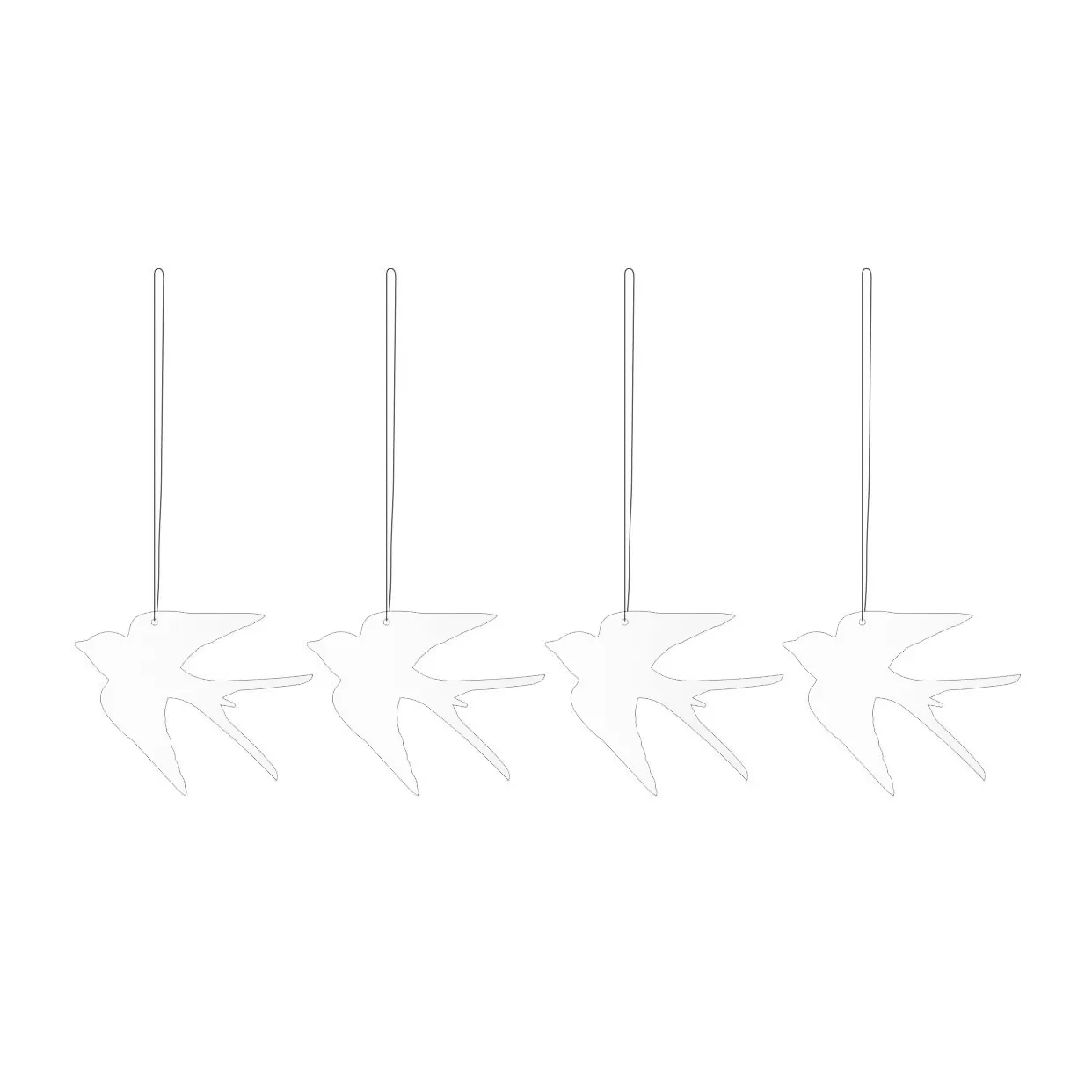 Easter Deco Vogel Osteranhänger 4er Pack, White Cooee Design