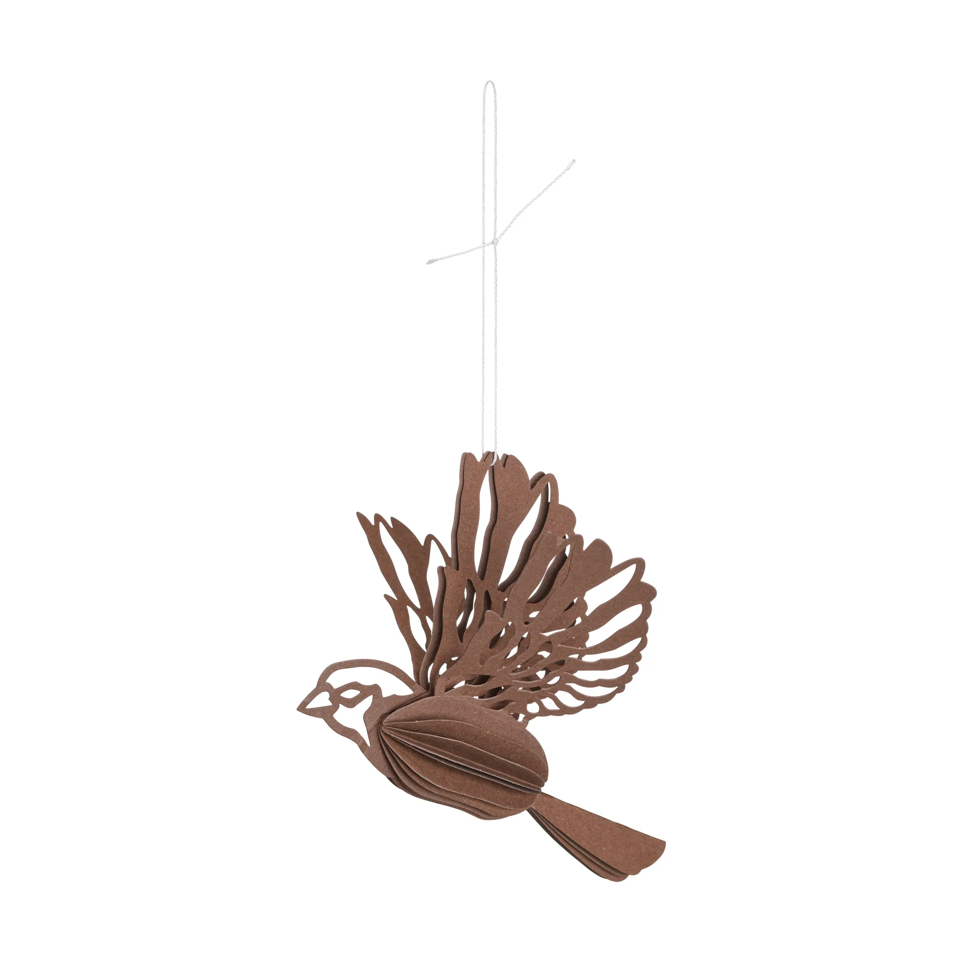 Papier Vogel Dekorationsanhänger 2er Pack, Kaffee Cooee Design