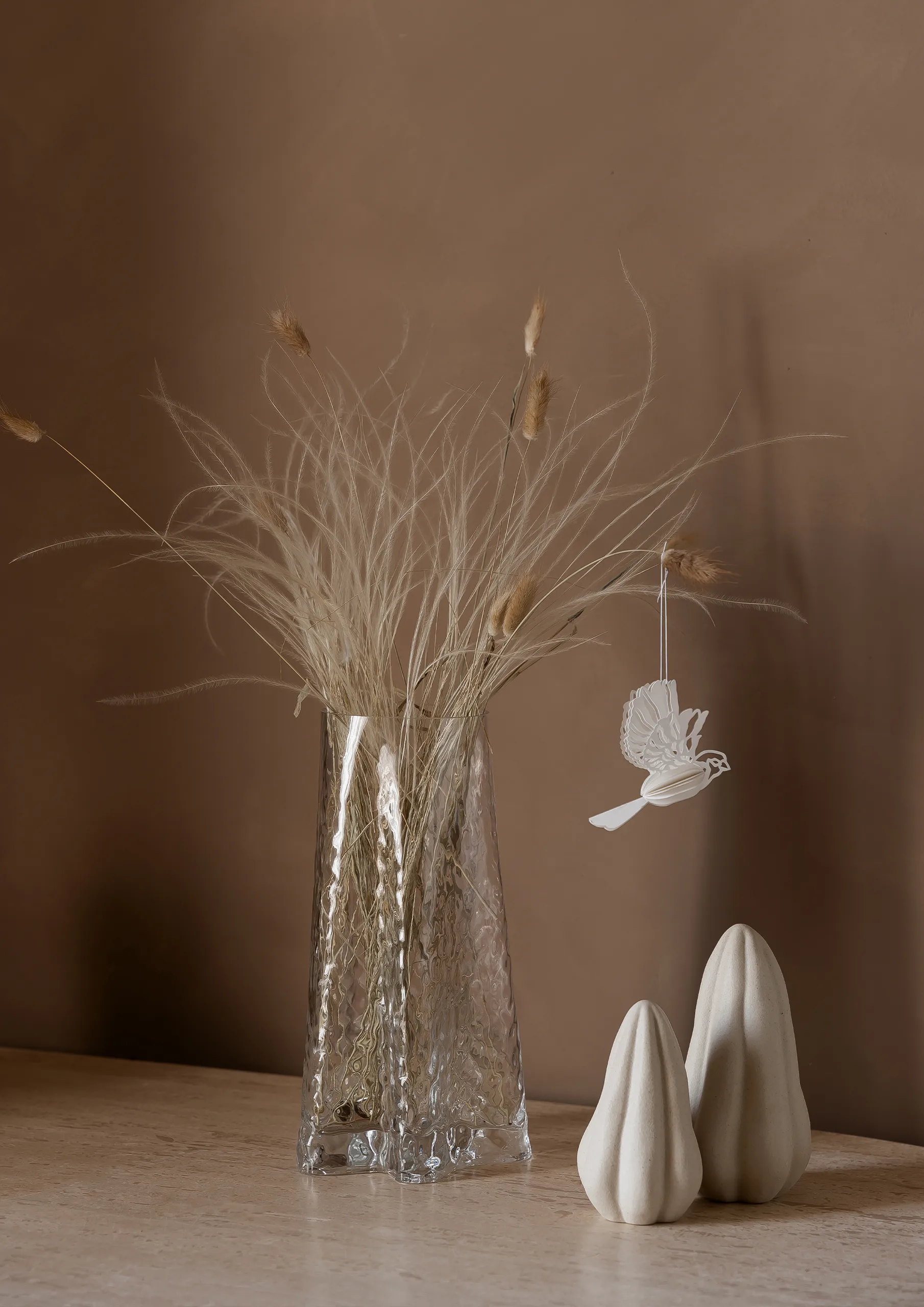 Papier Vogel Dekorationsanhänger 2er Pack, Natürlich Cooee Design