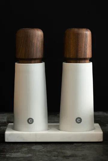 Tabletopper Gewürzmühlenständer - White marble - Crushgrind