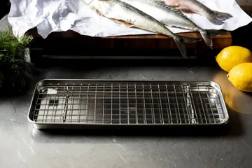 Culimat Gastronormbehälter mit Abkühlgitter - Edelstahl, 38x14x2,5 cm - Culimat