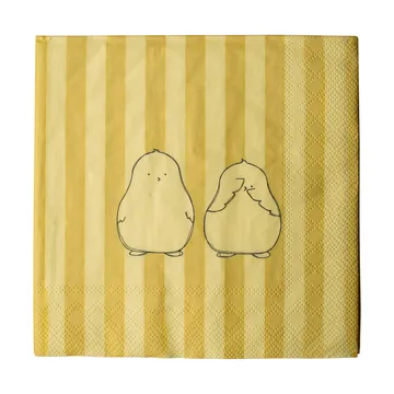 Chubby chicken stripe Papierserviette 20-teilig - Creme, 33x33 cm - DBKD