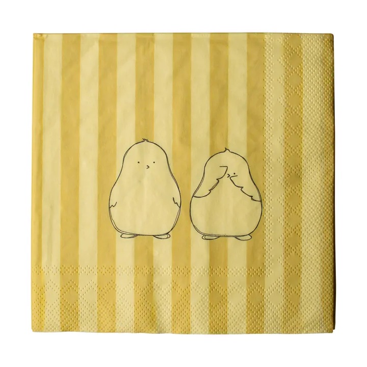 Chubby chicken stripe Papierserviette 20-teilig - Creme, 33x33 cm - DBKD