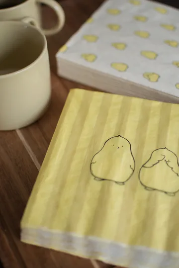 Chubby chicken stripe Papierserviette 20-teilig - Creme, 33x33 cm - DBKD