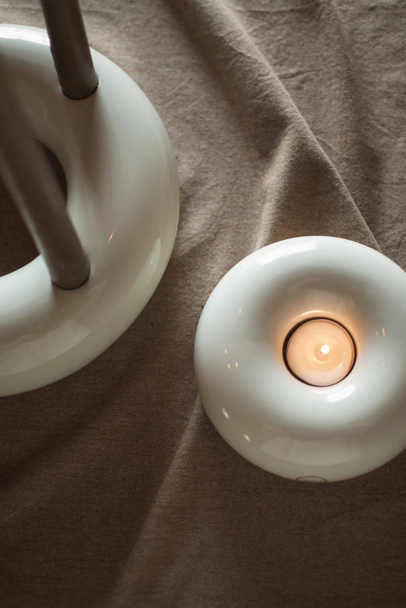 Float Windlicht, Shiny creme DBKD