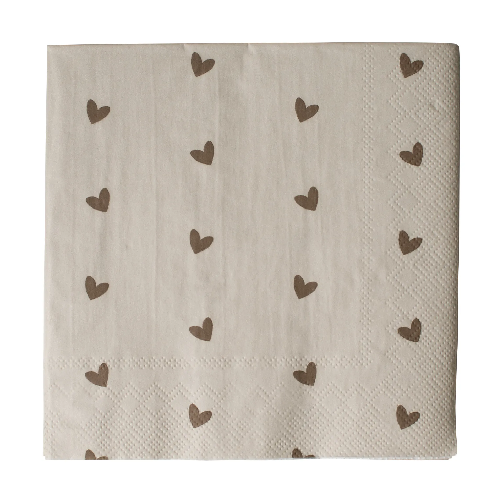 Heart Papierserviette 33x33 cm 20er-Pack, Brown-beige DBKD