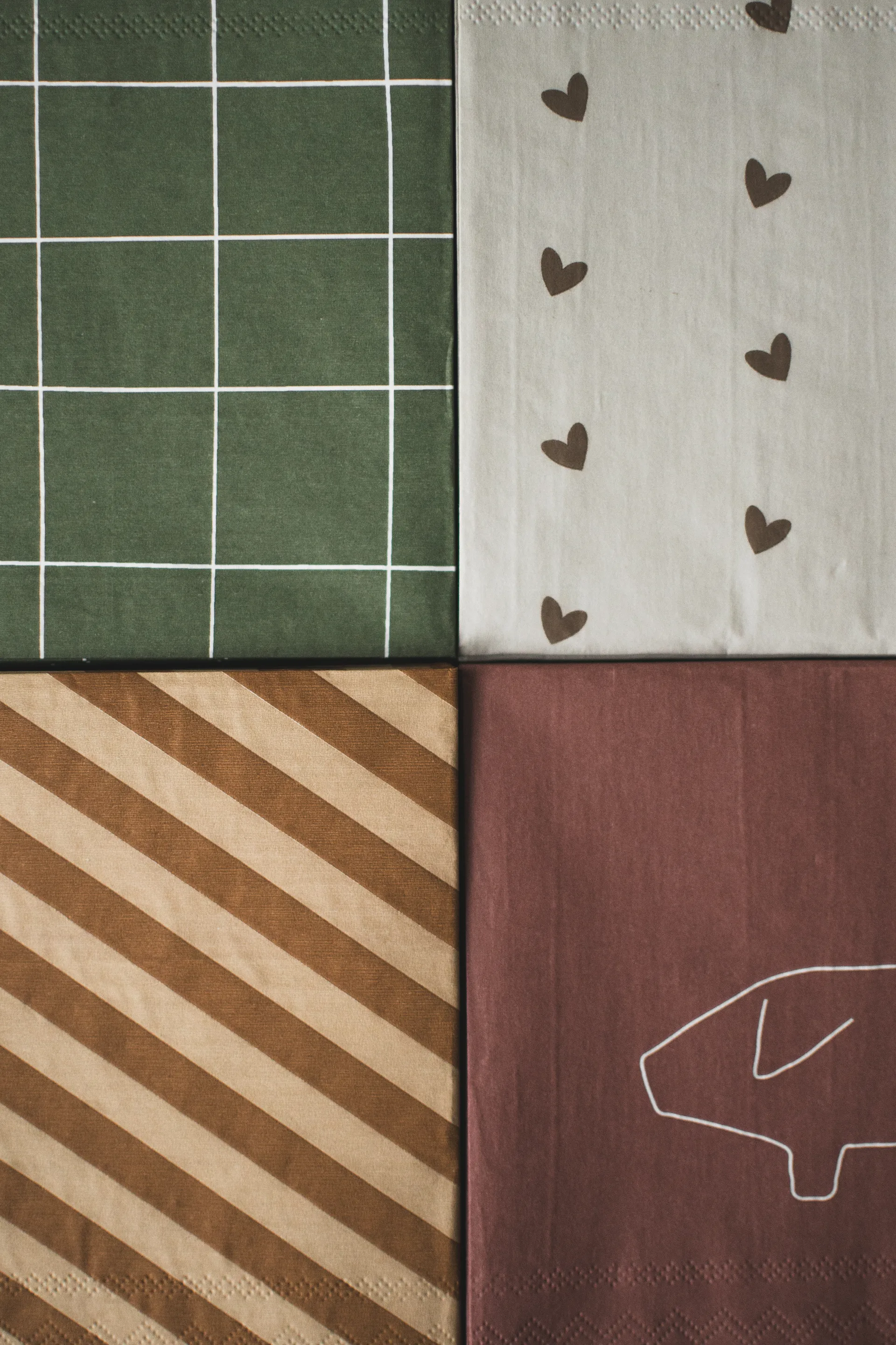 Heart Papierserviette 33x33 cm 20er-Pack, Brown-beige DBKD