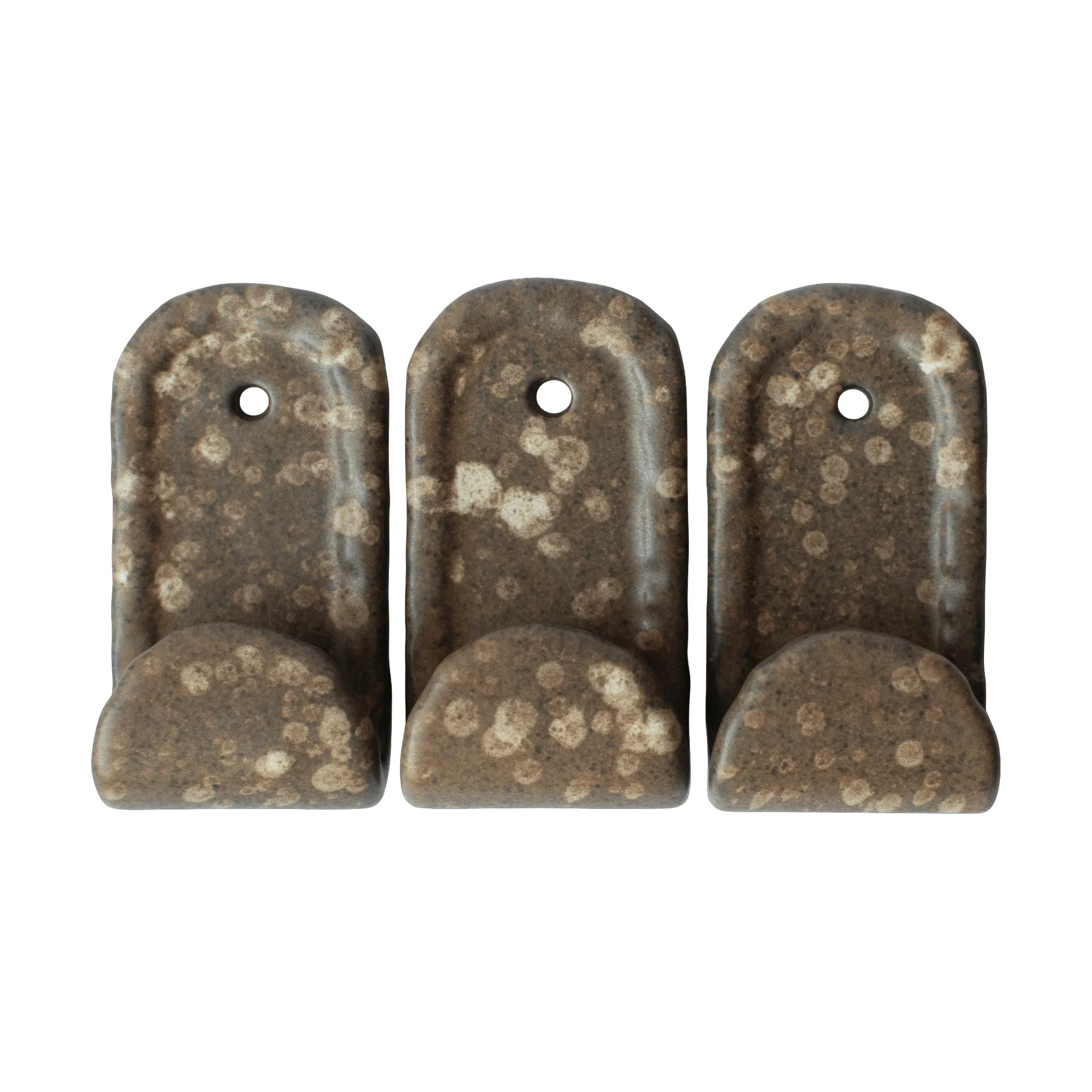 Hook Haken 3er-Pack, Brown dot DBKD