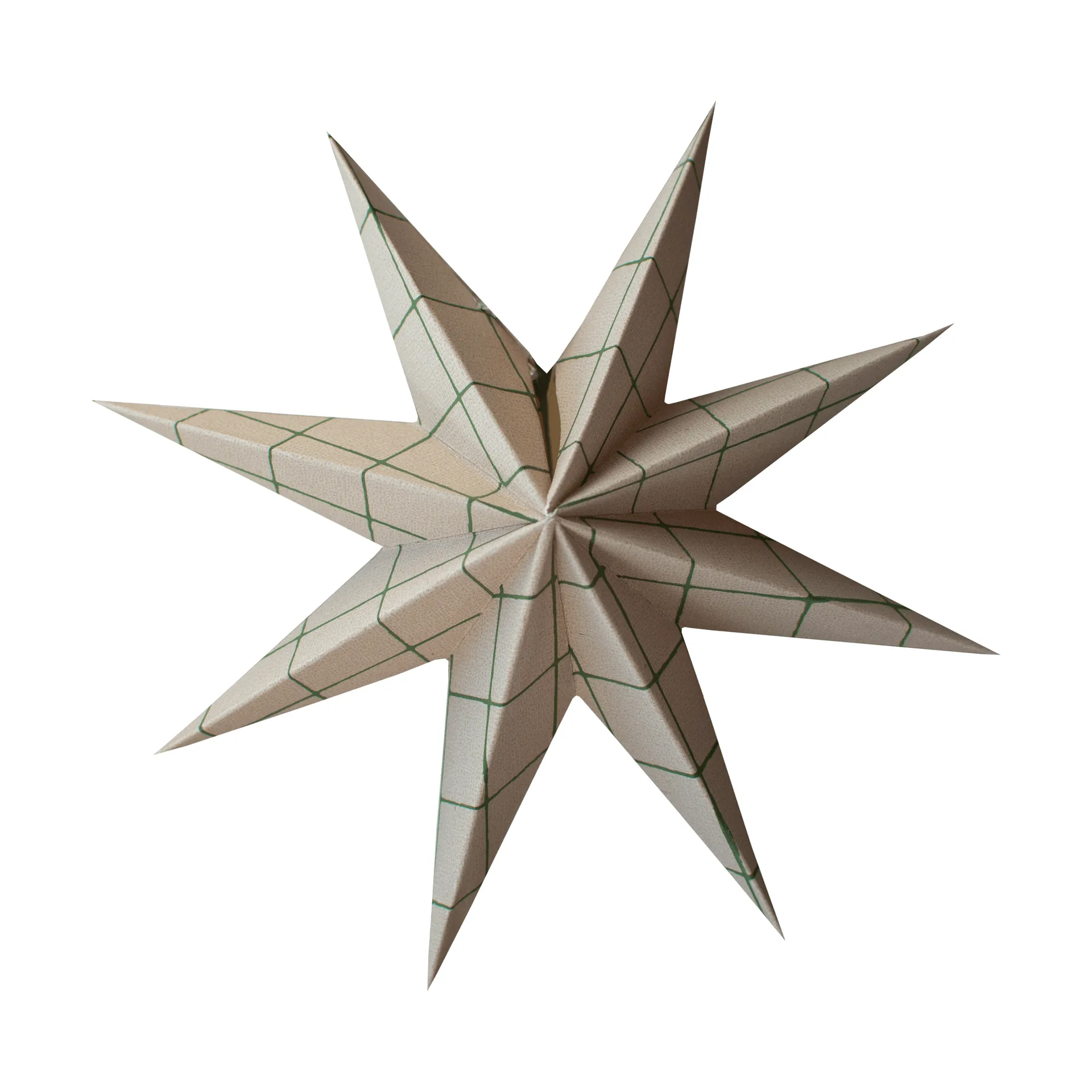 Papier-Winterstern Dekorationsanhänger, Square sand, medium, Ø14 cm DBKD