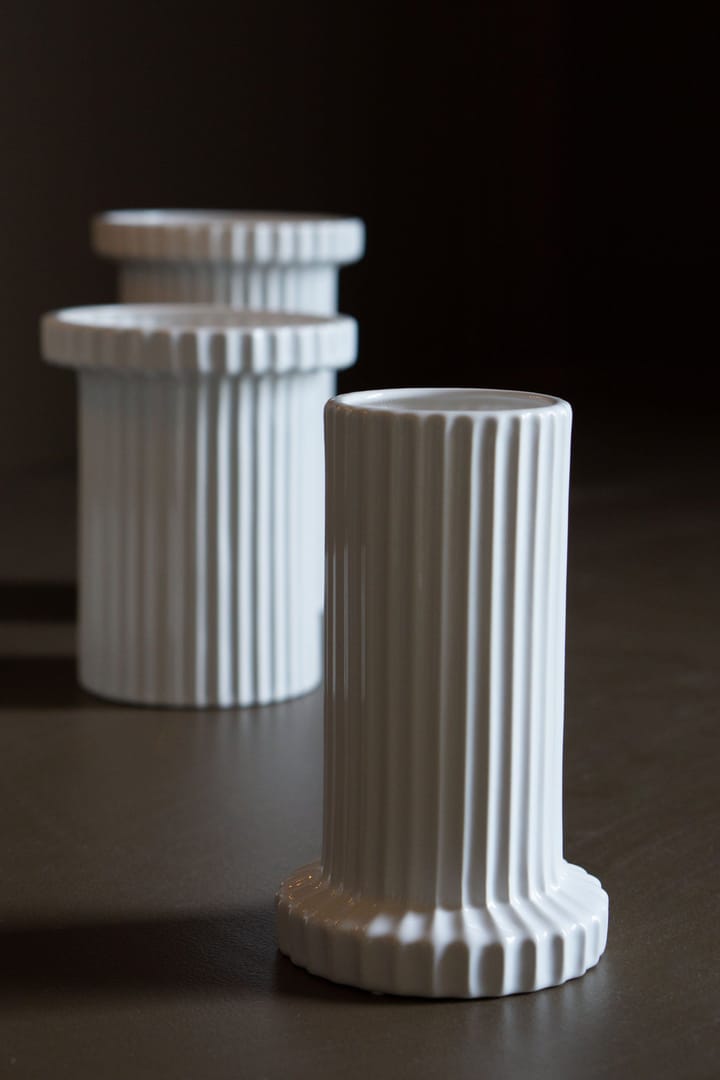 Stripe Vase 18cm, Shiny white DBKD