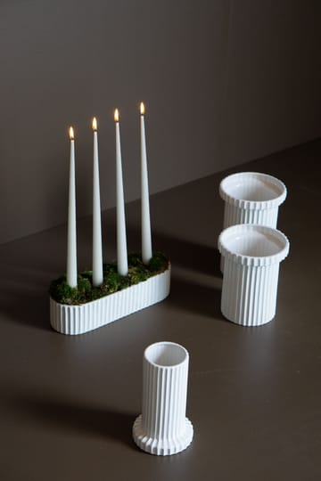 Stripe Vase 18cm - Shiny white - DBKD