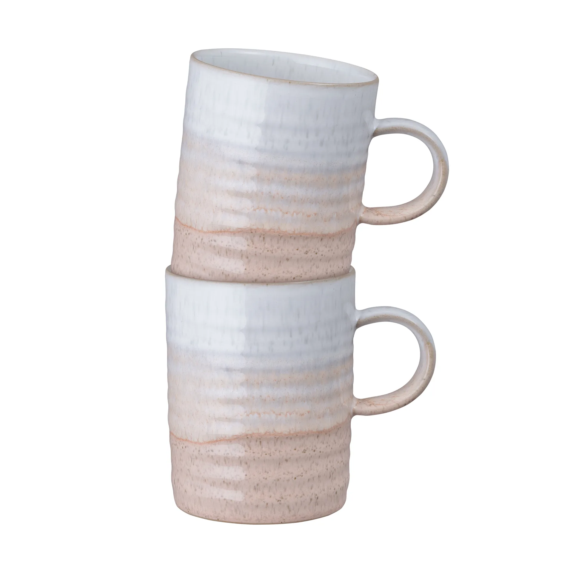 Kiln Coral gerillte Tasse, koralle-beige, 2-teilig Denby