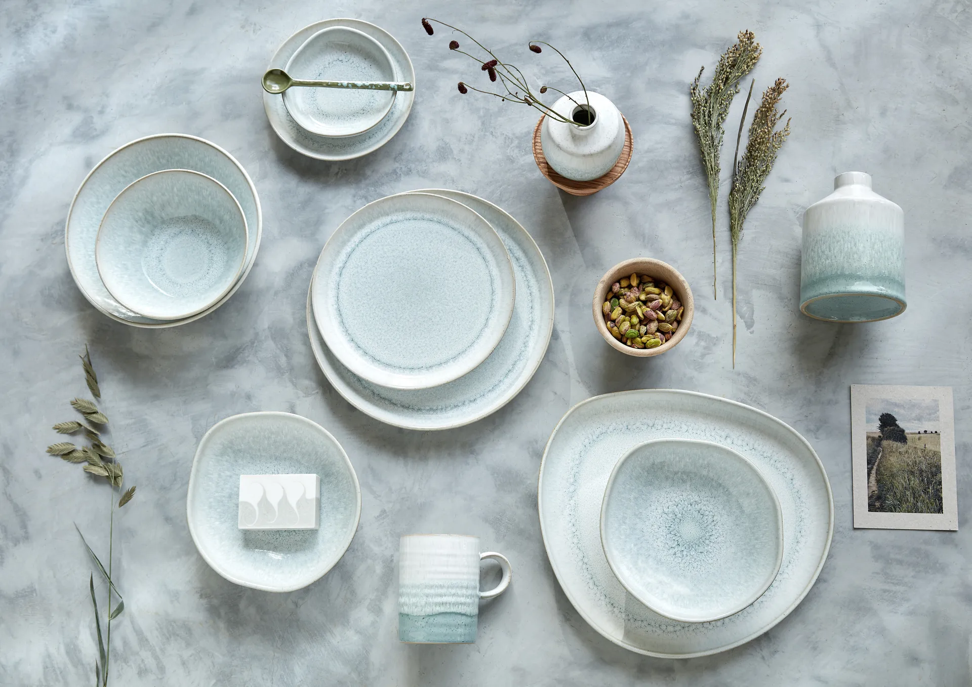 Kiln Green Geschirrset, 12 Teile Denby