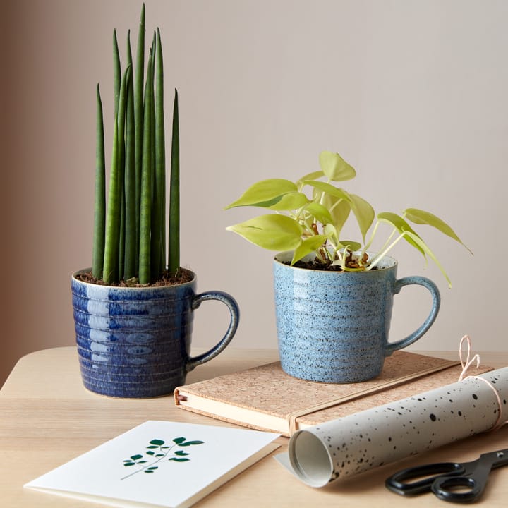 Studio Blue Tasse geriffelt 40cl, Flint-chalk Denby