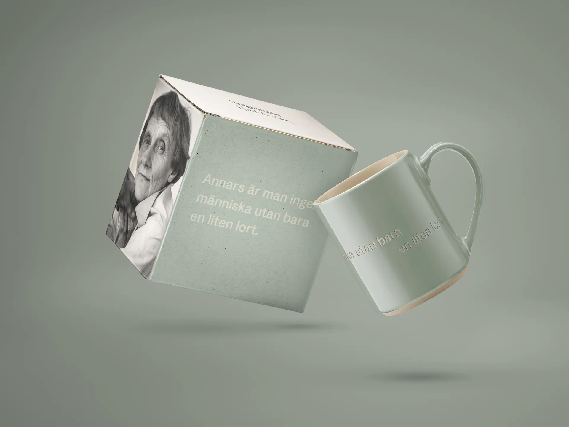 Astrid Lindgren Tasse, annars är man ingen människa, Schwedischer Text Design House Stockholm