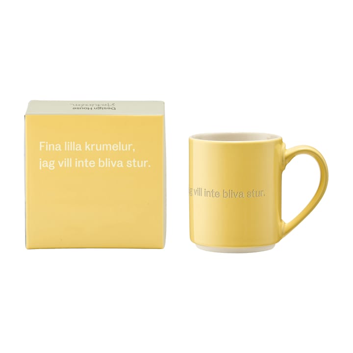 Astrid Lindgren Tasse, fina lilla krumelur, Schwedischer Text Design House Stockholm