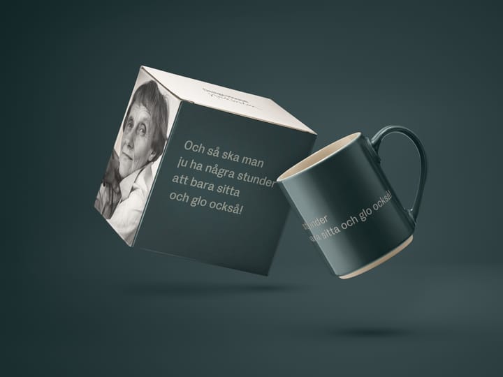 Astrid Lindgren Tasse, und så ska man ju ha, Schwedischer Text Design House Stockholm