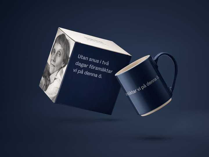 Astrid Lindgren Tasse, utan snus, Schwedischer Text Design House Stockholm