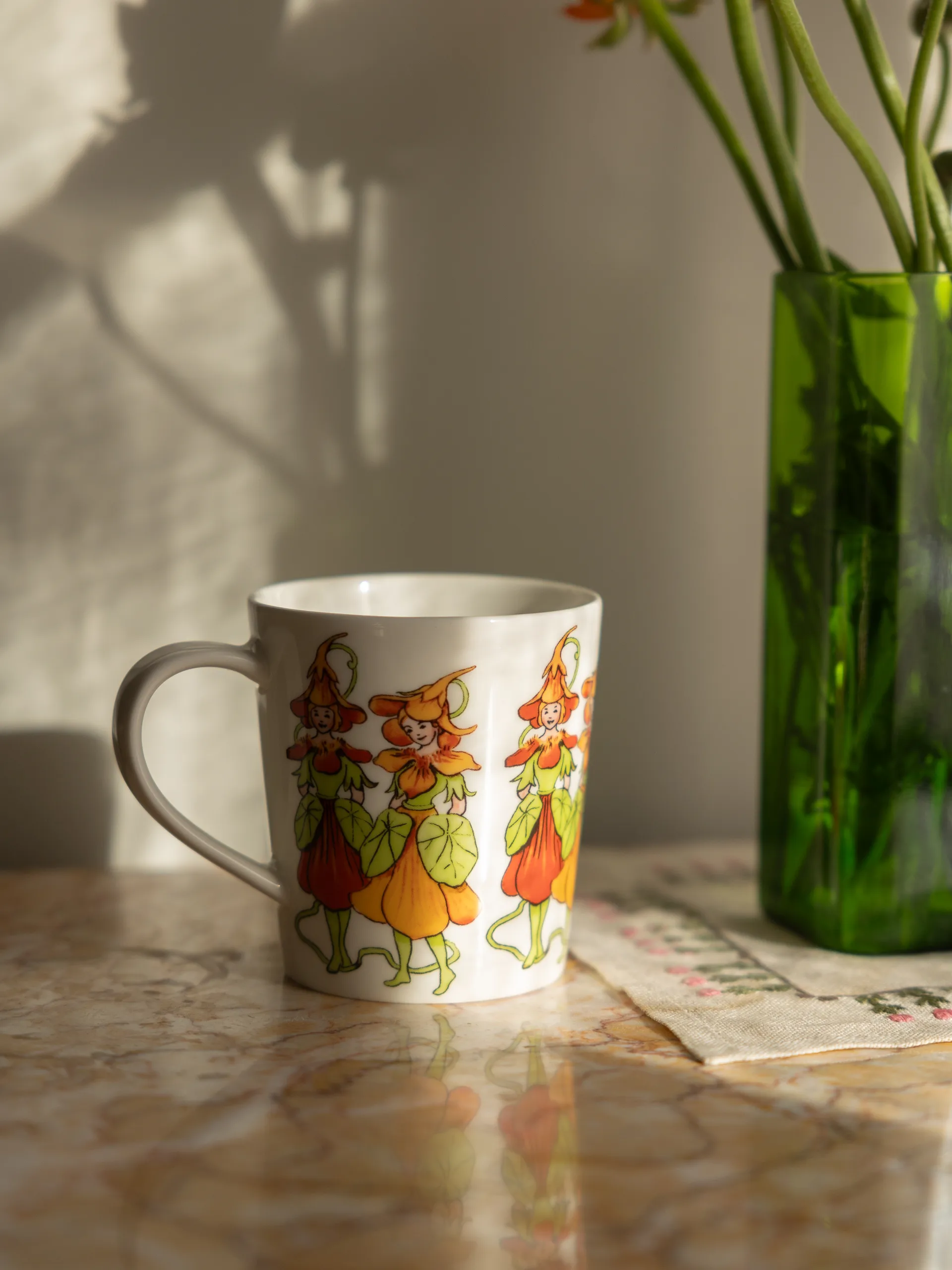 Nasturtium Tasse mit Henkel 40 cl, White Design House Stockholm