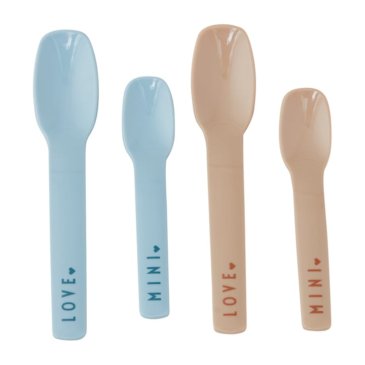 Design Letters Löffel favorit mini 4 Teile - Light blue - Design Letters
