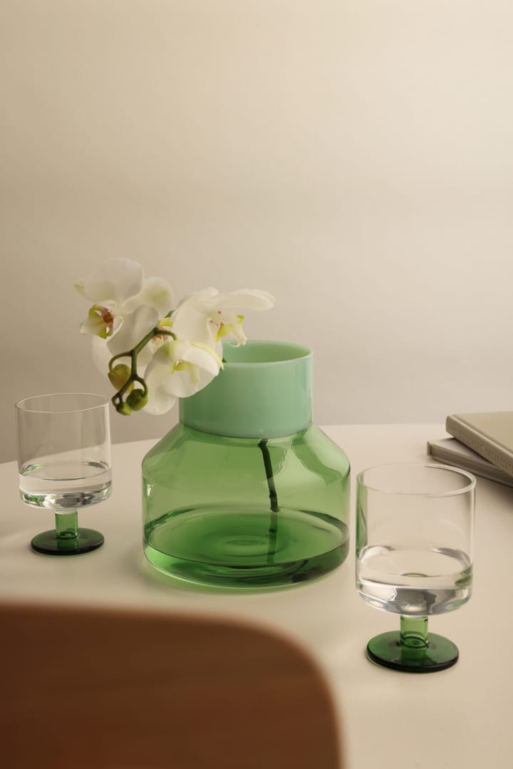 Generous Vase large Ø16,5cm, Milky green-green Design Letters