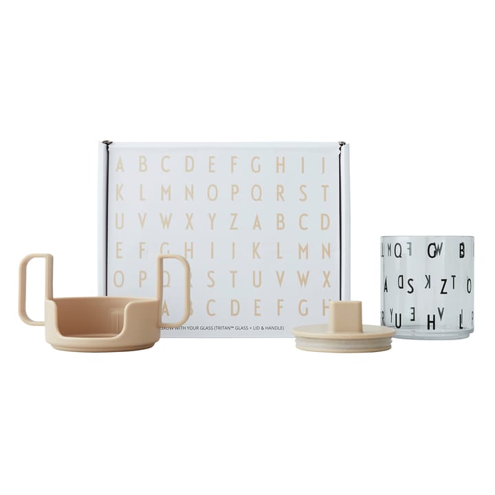 Grow with your cup Tasse, Beige Design Letters