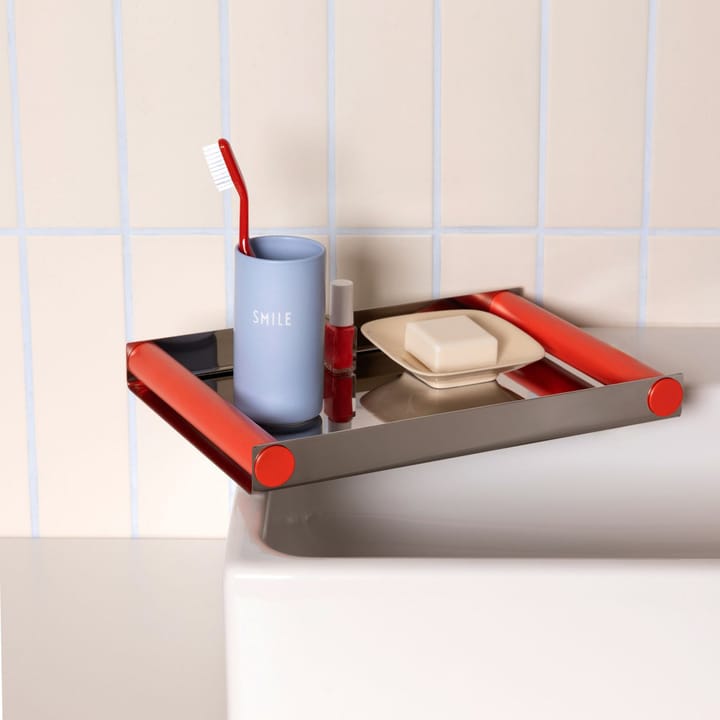 Ray tray disco Tablett 20,5x30 cm, Red coral, Edelstahl Design Letters