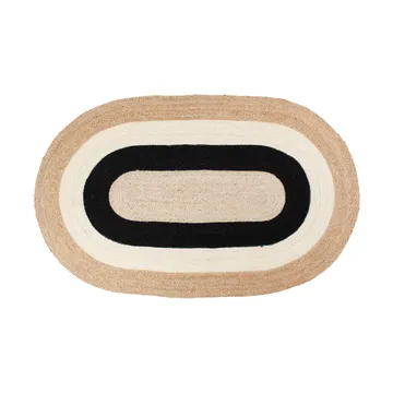 Elin striped ovaler Juteteppich 92x150cm - Black - Dixie