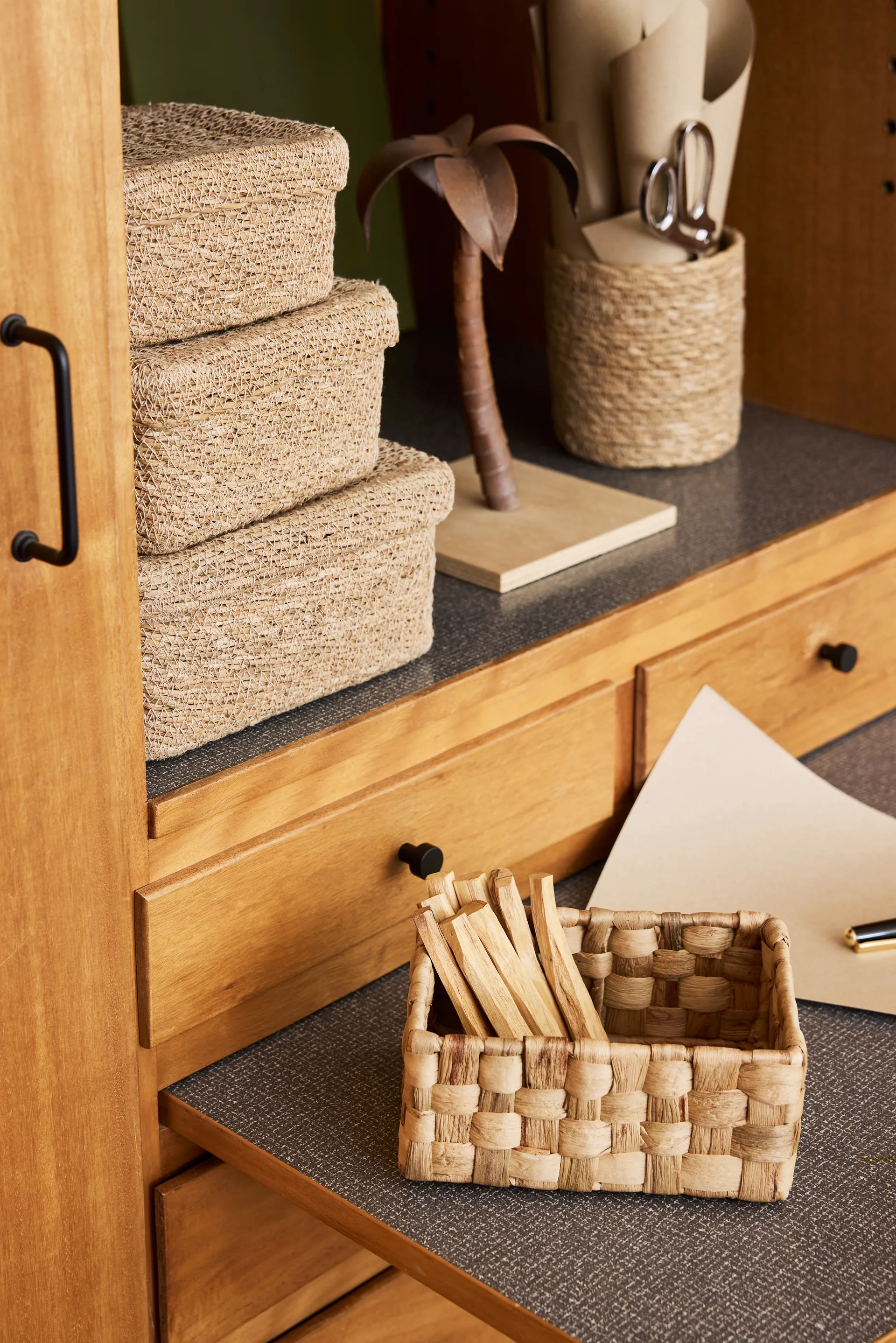 Emil quadratischer Korb mit Deckel 3-teilig, Natural Dixie