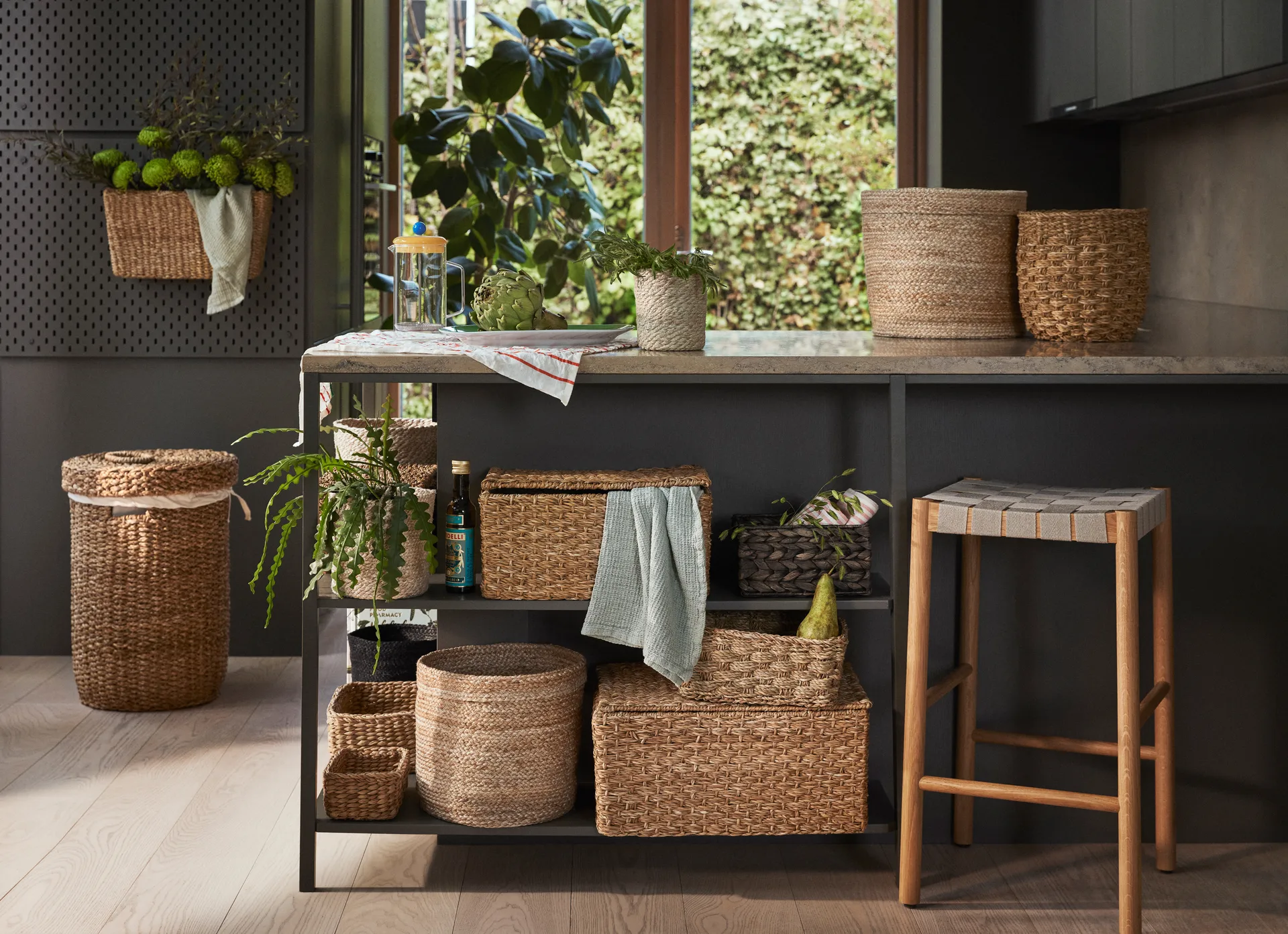 Esther Verwahrungskorb wandhängend 40x16x22cm, Natural Dixie