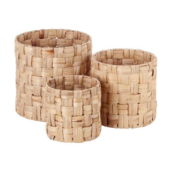 Lily Cylinder Panama Aufbewahrungskörbe 3 teilig - Natural - Dixie